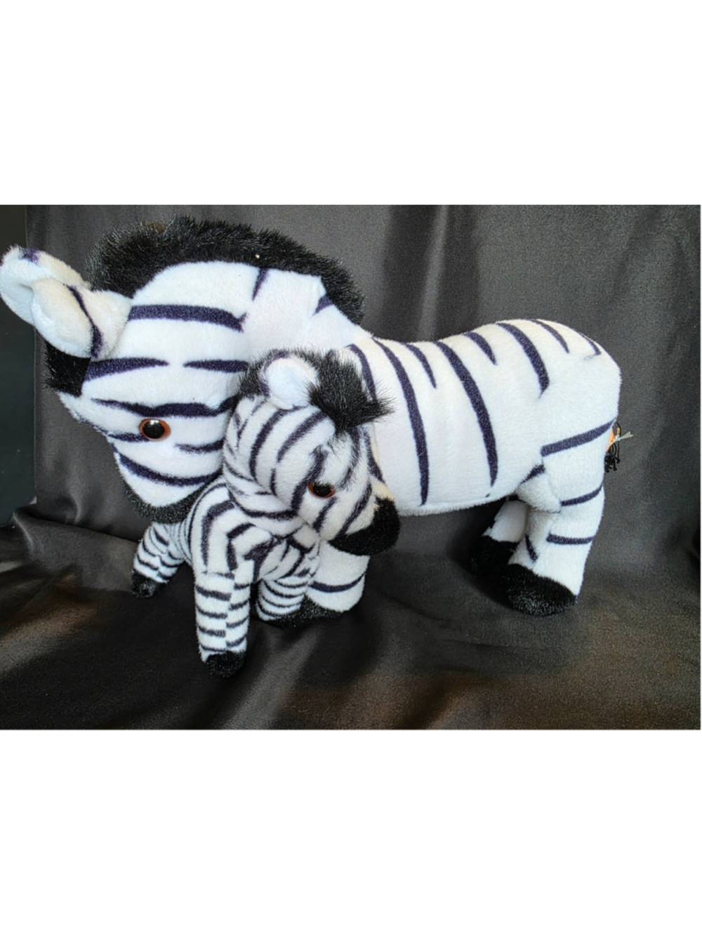 Vintage Trudi by Dakin Zebra Mom and Baby Stuffed Animal